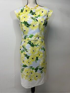 Yellow Floral Sheath Dress - Women